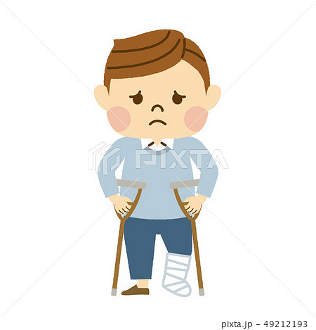 骨折した男性のイラスト素材