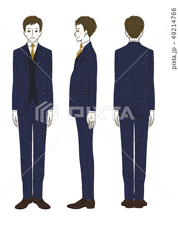 男性 スーツ 全身のイラスト素材 49214766 Pixta