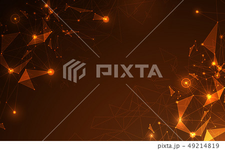 Abstract futuristic molecule line and polygon 49214819