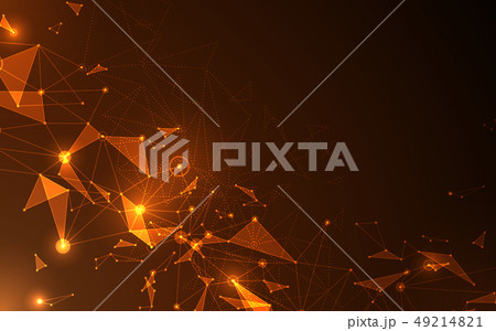 Abstract futuristic molecule line and polygon 49214821