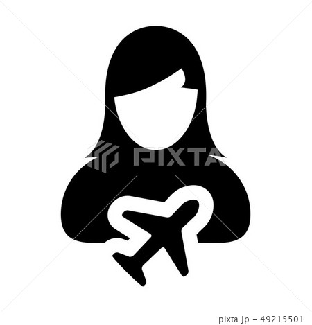 Plane icon vector female user person profile Plane icon vector female user person profile 49215501