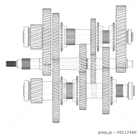 Outline gearbox concept. Vectorのイラスト素材 [49217490] - PIXTA
