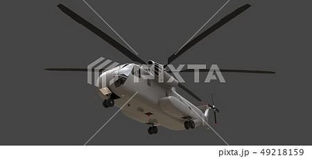 Military transport or rescue helicopter on grey background. 3d illustration. 49218159