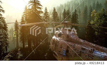 old rusted military helicopter in the mountain old rusted military helicopter in the mountain 49218413
