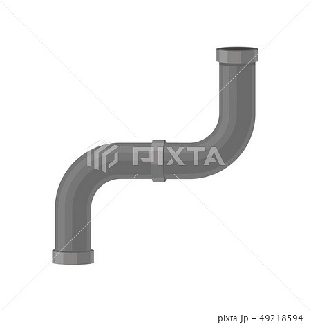 Curved plastic water pipe on white background. 49218594