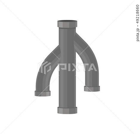 Triple sewer pipe on white background. Plumbing concept. 49218660