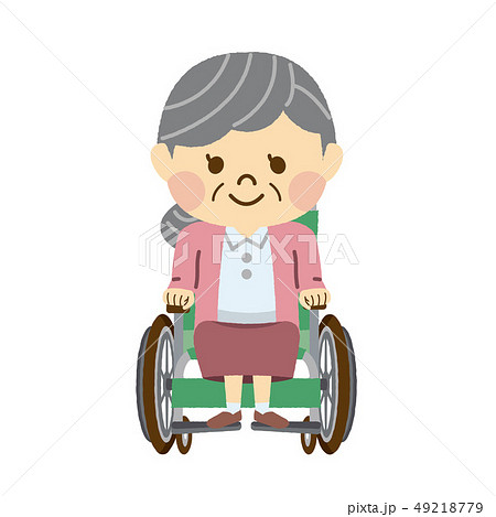 車椅子 女性のイラスト素材