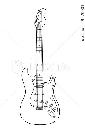 エレキギター ぬりえ Electric Guitar Coloringのイラスト素材