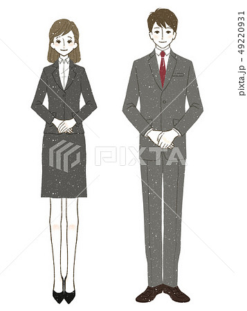 スーツ姿の男性と女性のイラスト素材