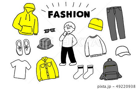 メンズファッションセット シンプル のイラスト素材