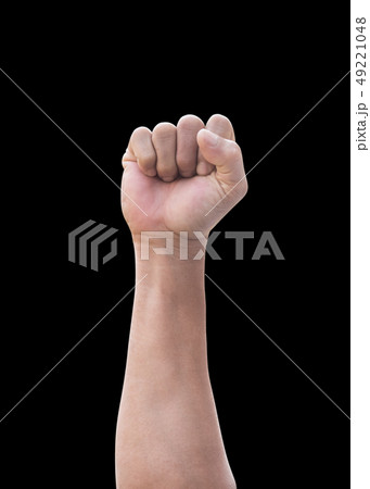 Male clenched fist of man hand isolated on  black 49221048
