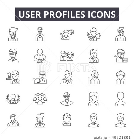User profiles line icons for web and mobile design. Editable stroke signs. User profiles outline User profiles line icons for web and mobile design. Editable stroke signs. User profiles outline 49221801