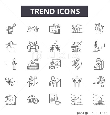 Trend Line Icons For Web And Mobile Design のイラスト素材