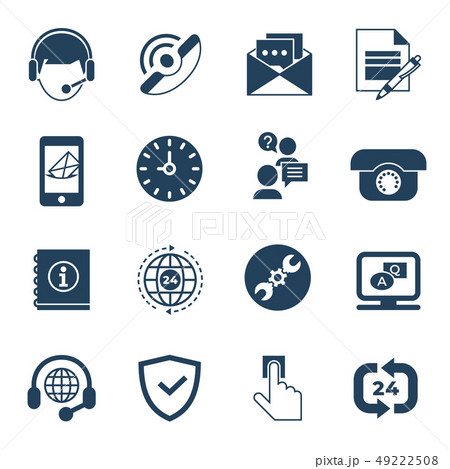 Call center and business feedback support icons Call center and business feedback support icons 49222508