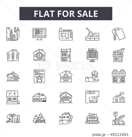 House for sale line icons for web and mobile design. Editable stroke signs. House for sale outline 49222891