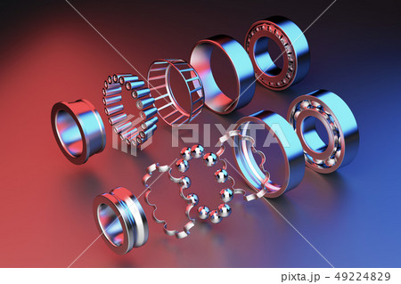 3D rendering. Automotive bearings auto spare parts. 49224829