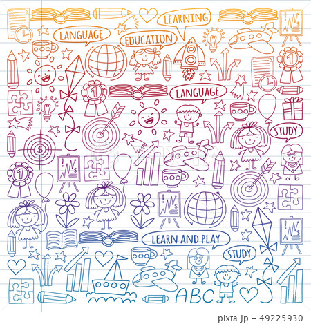 Vector set of learning English language, Vector set of learning English language, 49225930