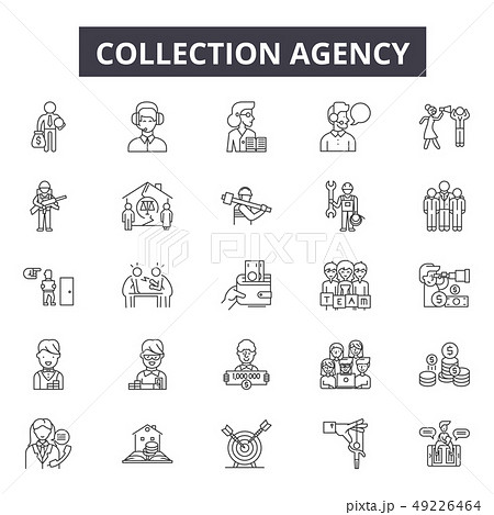 Collection agency line icons for web and mobile design. Editable stroke signs. Collection agency Collection agency line icons for web and mobile design. Editable stroke signs. Collection agency 49226464