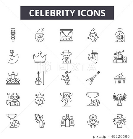 Celebrity line icons for web and mobile design. Editable stroke signs. Celebrity outline concept Celebrity line icons for web and mobile design. Editable stroke signs. Celebrity outline concept 49226596