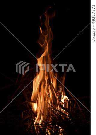 Fire flames on black background Fire flames on black background 49227573