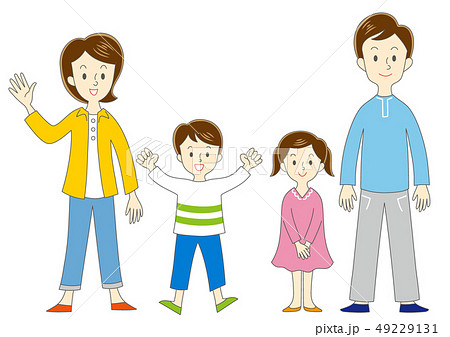 4人家族 イラスト 人物 4人家族 イラスト 人物 49229131