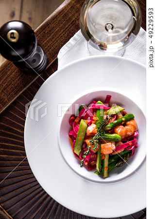 Salmon and Asparagus Pasta 49229593