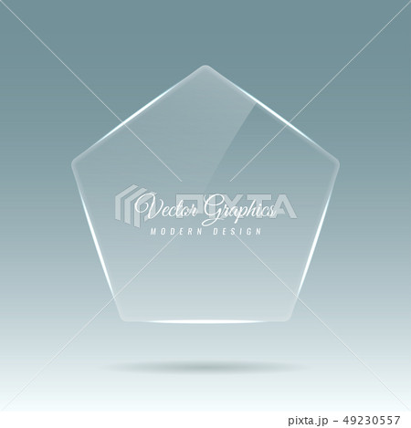 Glass banner. Transparent geometric shapes. 49230557