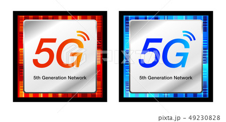 5G第5世代移動通信システムCPUプロセッサのベクターアイコンイラストイメージ素材 49230828