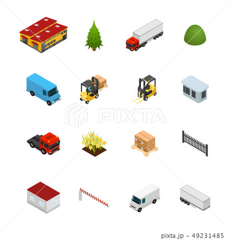 Warehouse Icon Set 3d Isometric View. Vector 49231485