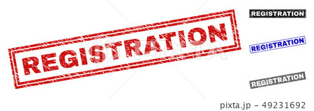 Grunge REGISTRATION Textured Rectangle Stamps Grunge REGISTRATION Textured Rectangle Stamps 49231692