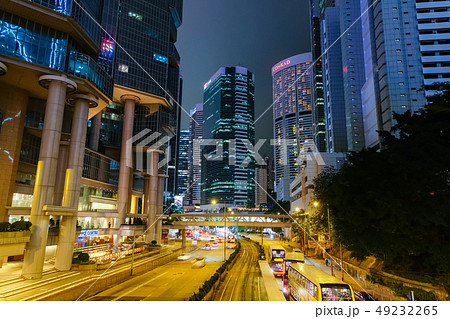 香港 金鐘 高層ビル群 夜景 曇天 香港 金鐘 高層ビル群 夜景 曇天 49232265