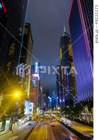 香港 湾仔 高層ビル群 夜景 曇天 香港 湾仔 高層ビル群 夜景 曇天 49232273