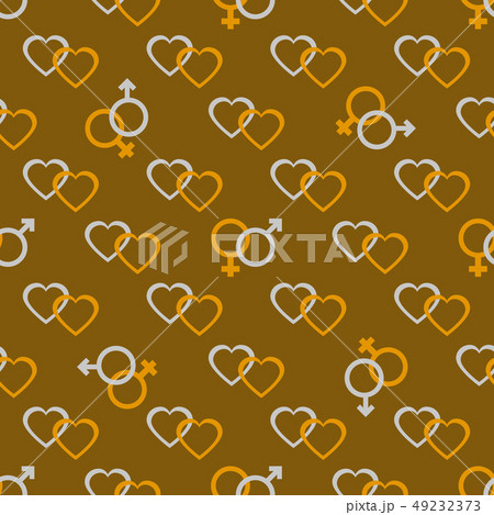 Pattern gender symbols, hearts Valentine's Day Pattern gender symbols, hearts Valentine's Day 49232373