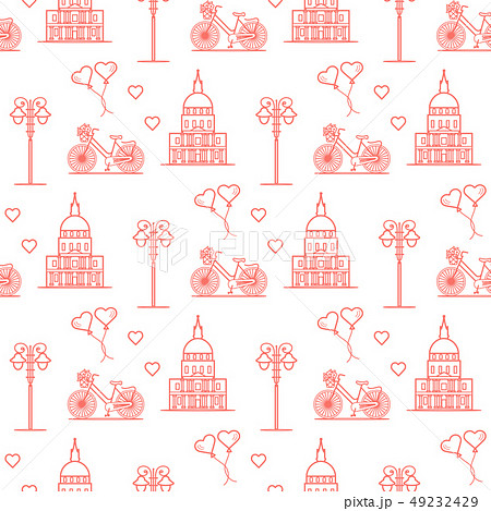 Paris Seamless pattern. Symbols and landmarks. Paris Seamless pattern. Symbols and landmarks. 49232429
