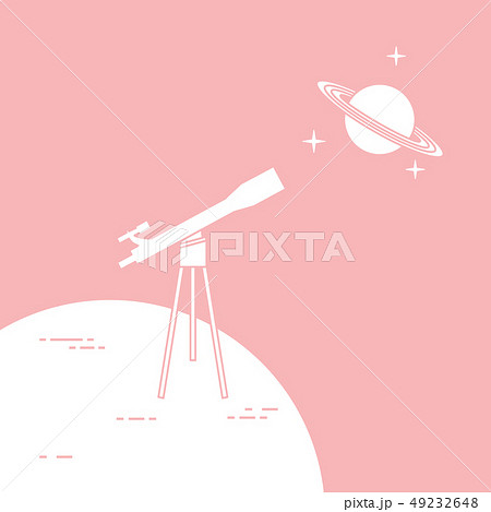Telescope, planet Saturn with rings Astronomy. 49232648