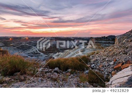 Aerial view industrial of opencast mining quarry 49232829