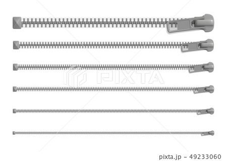 Set of closed zipper locks 49233060