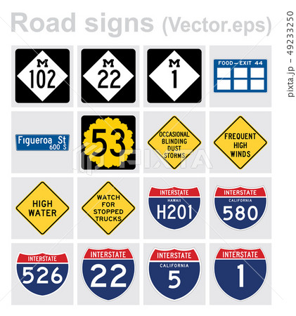 Traffic sign road concept design set. Illustration Traffic sign road concept design set. Illustration 49233250