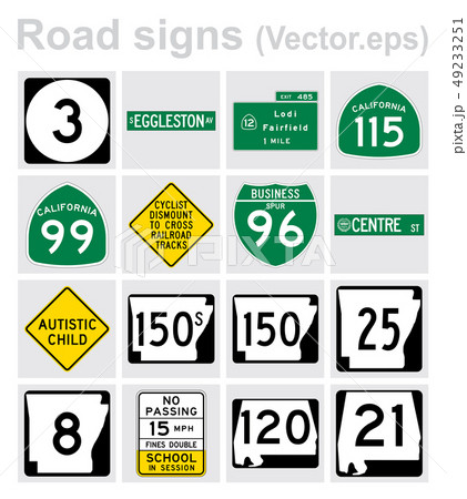 Traffic sign road concept design set. Illustration 49233251
