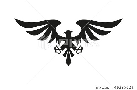 Vector Black Eagle Symbol On White Background のイラスト素材