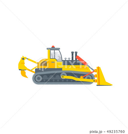 crawler or caterpillar bulldozer side view 49235760