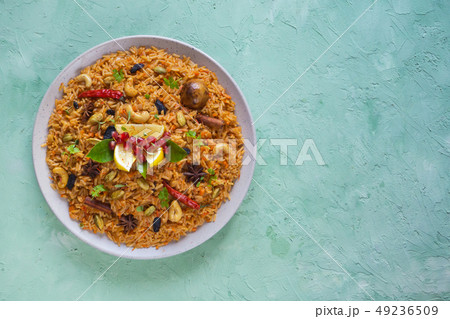 Ramadan food. Vegetarian Kabsa with rice and nuts. Ramadan food. Vegetarian Kabsa with rice and nuts. 49236509