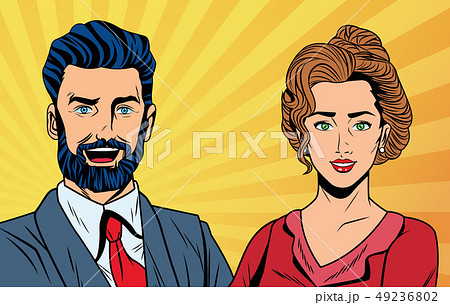Pop art business couple Pop art business couple 49236802