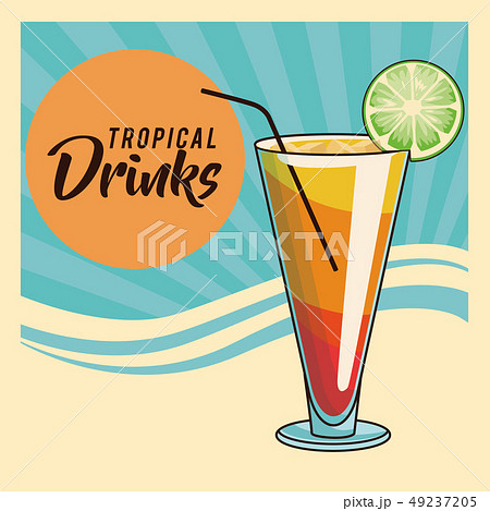 tropical cocktail poster 49237205