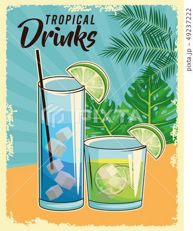 tropical cocktail poster 49237222