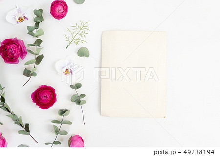 Flowers flat lay composition 49238194