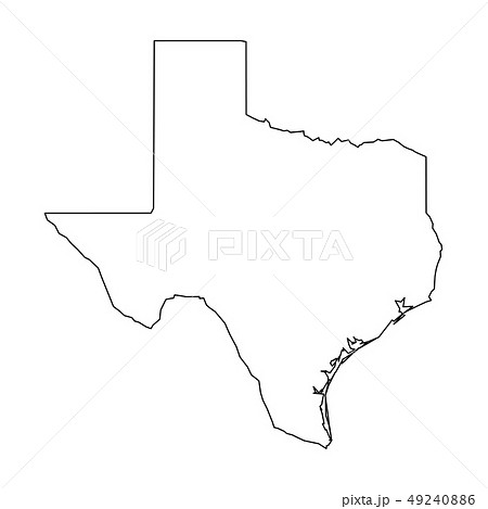 Texas, state of USA - solid black outline map of country area. Simple flat vector illustration 49240886