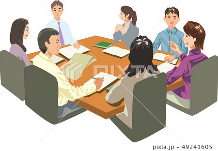ビジネス会議中のイラスト素材