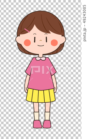 Girl A in round collar clothes 49243085