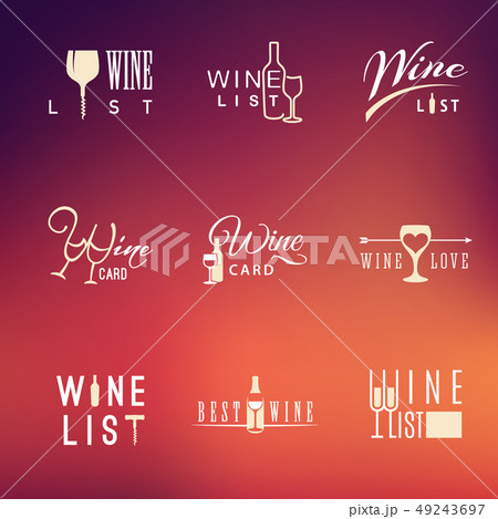 Vector flat wine label or winery logo template set Vector flat wine label or winery logo template set 49243697